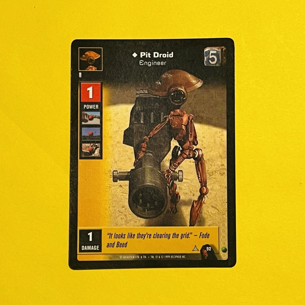 1999 Star Wars: Young Jedi CCG - The Menace of Darth Maul Pit Droid #92